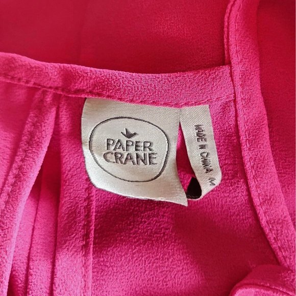 Paper Crane Cami Tank Top Pink Women Size Medium Keyhole Back Racerback - Picture 6 of 7